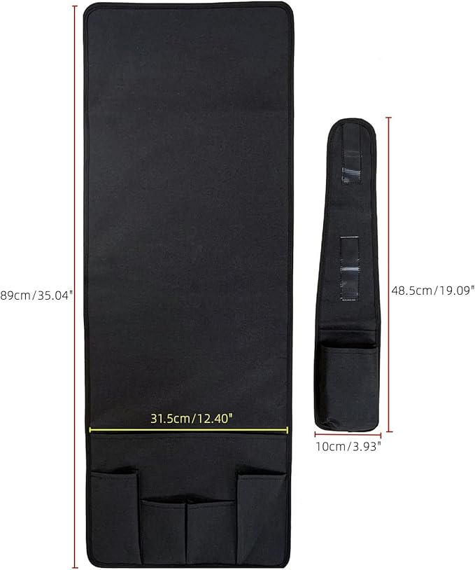 Wanty Sofa Armrest Organizer Couch Arm Chair Caddy Sofa Cover Storage Holder for Remote Control Magazine Book Smart Phone Tablet Drinks and Water Bottle (Black)