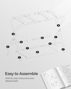 SONGMICS Luggage Racks, Set of 2, Suitcase Stand with Fabric Storage Shelf, for Guest Room, Bedroom, Hotel, Foldable, Holds up to 110 lb, 27.2 x 15 x 20.5 Inches, Slate Gray URLR002G02