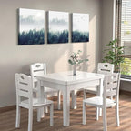 3 Piece Canvas Wall Art for Living Room Wall Decorations for Bedroom Office Wall decor Foggy forest Trees Landscape painting Stretched and Framed Ready to Hang pictures Home Decor 12"x16"x3 Panels