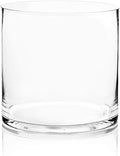 WGV Cylinder Vase, Width 8", Height 8", Clear Wide Large Diameter Flower Glassware, Floral Container, Planter Terrarium for Wedding Party Event, Home Accent Decor, 1 Piece