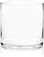 WGV Cylinder Vase, Width 8", Height 8", Clear Wide Large Diameter Flower Glassware, Floral Container, Planter Terrarium for Wedding Party Event, Home Accent Decor, 1 Piece