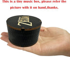 Youtang Zelda:Song of Storms from Ocarina of Time Wood Music Box, Round Antique Engraved Handcrank Wooden Musical Boxes Gifts for Lover, Boyfriend, Girlfriend, Husband, Wife(Black)