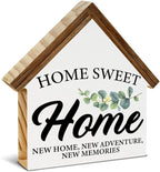 Housewarming Gifts, New House Decor, Home Sweet Home House Shaped Wooden Block Sign Living Room Decor for Desk Table Shelf
