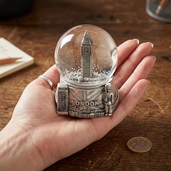 City-Souvenirs Silver London Snow Globe 2.5 Inches Tall