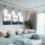 3 Piece Canvas Wall Art for Living Room - Misty Forests of Evergreen Coniferous Trees in an Ethereal Landscape - Modern Home Decor Stretched and Framed Ready to Hang - 16"x24"x3 Panels wall decor