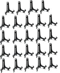 Artliving 4" Black Plastic Stand Cookie Holder Display Stand Place Card Holder Display Easels at Weddings, Birthday Party(24 Pack)