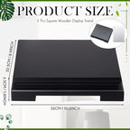 Chunful 2 Pcs Rectangle Wooden Display Stand Wood Vase Display Base Black Pedestal Stand Rectangle Vase Riser for Vases Teapot Trophy Collectibles Aquarium Lamp Home Decoration(10.2 x 8.9 x 1.8 Inch)