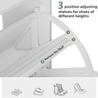 32" W Farmhouse Shoe Storage Cabinet with 2 Flip Drawers and Barn Door Design, Adjustable Shelves, Modern Hidden Slim Narrow Shoe Rack Cabinet for Entryway, Foyer, Hallway, Living Room, White