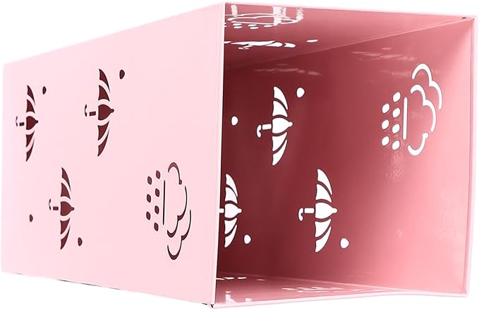 GLOGLOW Nan Metal Umbrella Stand, Carbon Steel, Stylish and Durable Umbrella Holder Bin for Entryway, Home, Office Spaces with 42x16x16cm Ornament (Pink)