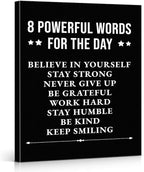Inspirational Wall Decor, Motivational Canvas Painting Wall Art for Men Teen Boy, Black and White Positive Quotes Posters for Bedroom Living Room Classroom Gym Office (11.5 X 15 Inches, Framed)