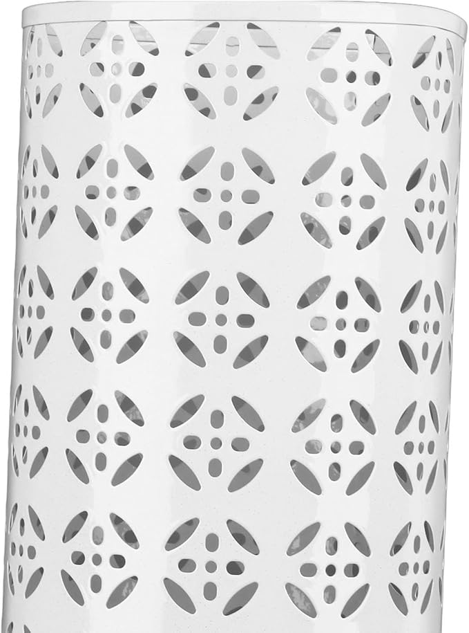Zerodis Large Round Hollow Design Metal Umbrella Holder, Stylish Gold Finish Steel Umbrella Stand for Entryway, Home Office, and Outdoor Use (L)