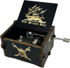 Youtang Pirates of The Caribbean Music Box Hand Crank Musical Box Carved Wooden,Play (Davy Jone's Theme, Black)