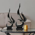 Gold Fire Flame Sculpture, Modern Abstract Resin Statue, Art Statue Home Decor for Living Room TV Stand Coffee Table Shelf Accents Decor.（Small）