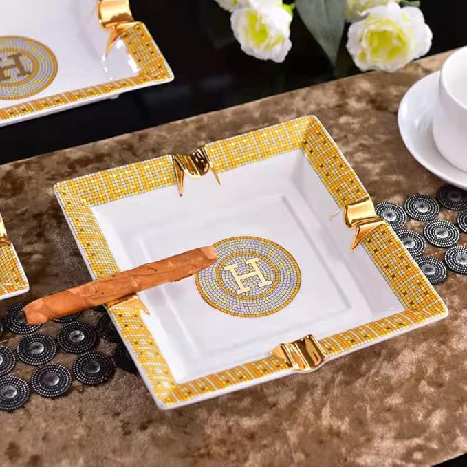 Cigar Ashtray for Indoor or Outdoor Use, Desktop Smoking Ash Tray for Home Office Decoration