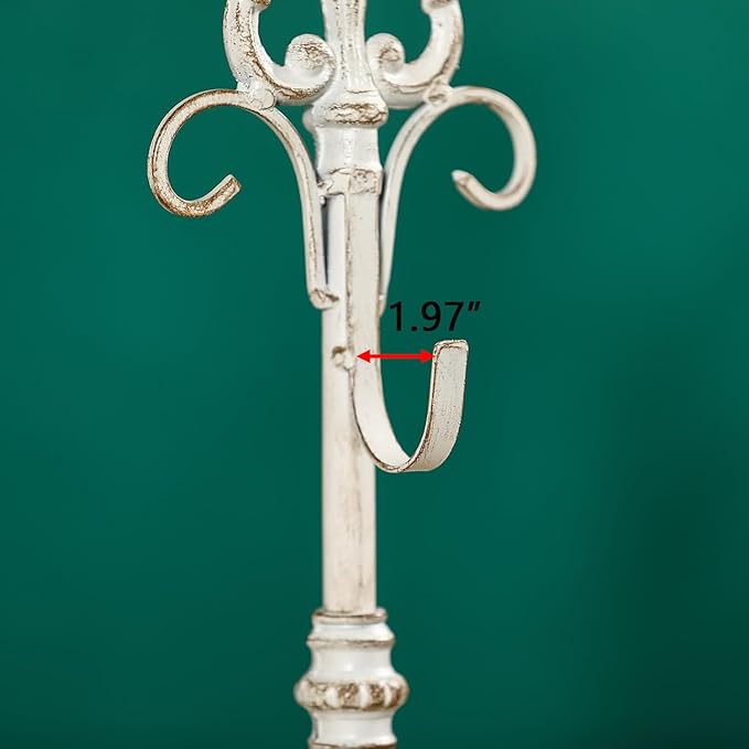 Wreath Stands for Display, Retro White Standing Wreath Holder, Wrought Iron Wreath Hanger Stand, Fleur-De-Lis Tall Floor and Tabletop Christmas Wreath Stands for Porch, New Year Wreath, Party Decor