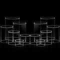 Jetec 6 Pcs Hexagonal Jewelry Display Risers Hexagonal Market Display Risers Stands Acrylic Showcase Acrylic Stand for Jewelry Model Figures Decoration, 6 Sizes (Clear)