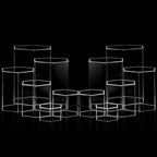 Jetec 6 Pcs Hexagonal Jewelry Display Risers Hexagonal Market Display Risers Stands Acrylic Showcase Acrylic Stand for Jewelry Model Figures Decoration, 6 Sizes (Clear)