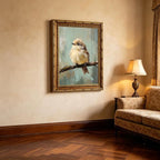 Large Gold Framed Bird Canvas Wall Art Vintage Bird Beige Sparrow painting Decor Pictures Sparrow on Branch Bedroom Living Posters Prints for Corridor Classroom Bedroom Kitchen Room Decoration