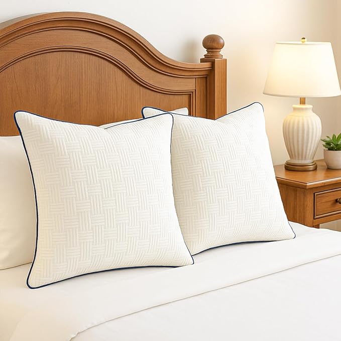 Oubonun 14x20 Pillow Inserts Set of 2 - Rectangle Decorative Throw Pillows for Sofa Couch Bed Living Room Beige 100% Polyester Filling 14 x 20 Inch Lumbar Pillows