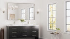 Keonjinn 60 x 36 in Brushed Nickel Bathroom Mirror, Rectangular Metal Framed Wall Vanity Mirror for Over Sink Square Corner Aluminum Alloy Modern Decorative Rectangle Mirror(Horizontal/Vertical)