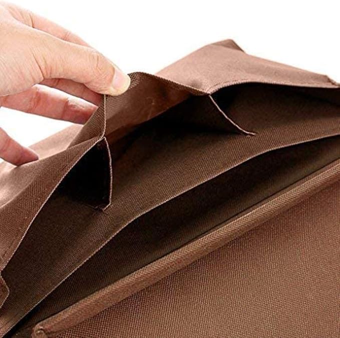 Sofa Armrest Organizer, Couch TV Remote Storage Organizer with Pockets for Recliner Armchair Snacks Glasses Smartphone Magazines Pouch (Brown)