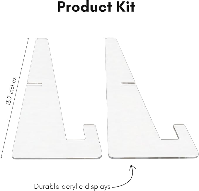 Americanflat Acrylic Easel Stand - 10" Tabletop Easel and Plate Stand - Lightweight Display Holders for Photos, Cards, Frames, Books, Magazines, Albums - Home or Office Decor