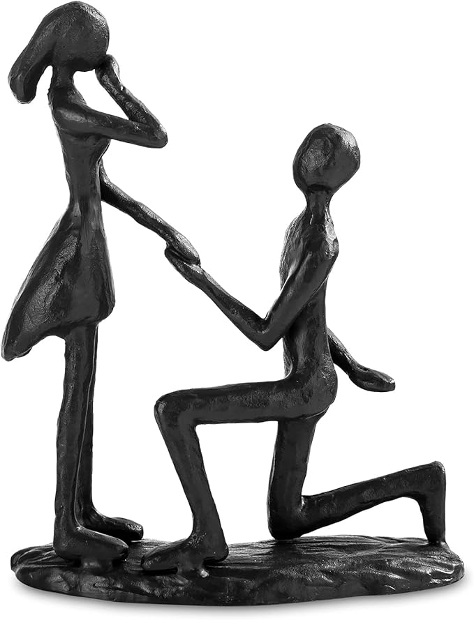 Sziqiqi Anniversary Wedding Gifts for Couple: 6th Anniversary Iron Gift for Her Him Husband Wife - 1 Year Wedding Gifts for Engagement Christmas Valentines Birthday - Couple Sculptures for Home Decor