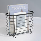 mDesign Newspaper and Magazine Rack for Bathroom, Office, Entryway - Matte Black
