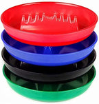 Ash Tray For Cigarettes & Cigar (Pack of 4) 7" Colored Round Plastic Melamine Tabletop Ashtrays - For Indoor/Outdoor, Patio, Restaurant Style