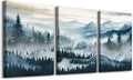 MHARTK66 Wall Art for Living Room,Mountain Landscape Wall Decor,Large Foggy Forest Artwork for Walls, 3 Piece Nature Paintings Prints for Bedroom Hallway Office Kitchen Home Decorations, 20x28 Inch