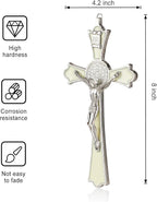 VINETEN Saint Benedict Enamel Crucifix - Crucifix Wall Cross Metal Wall Art-8 Inch Cross Give Blessing and The Spiritual Sacred:Faith Gift for your Acquaintances