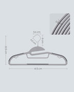 SONGMICS Conjunto de 50 Cabides Plásticos, Cabides com Abertura em U, que Economizam Espaço, 0,5 cm de Espessura, 41,5 cm de Comprimento, Gancho Giratório 360°, Cinza Claro e Escuro BRCRP41G-50