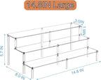 HENABLE 14.8 IN Large Acrylic Perfume Organizer Stand, Clear Display Risers for Perfume, Cologne, Cosmetic, Skincare, Funko POP, Dessert Display, Cupcake Stand Holder