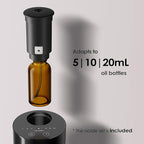 Airversa Waterless Diffuser for Essential Oil, Car Diffsuer, Battery Operated Nebulizer, 0.7 Fl Oz/ 20mL, Mini Scent Air Machine, 3 Timers & 3 Mist Levels for Home, Room, Car, Office - AN6 Black+White