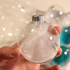 16 pcs Hanging Clear Plastic Fillable Ornaments, 2.36" DIY Christmas Balls Craft Ornaments for Christmas Tree, Halloween and Wedding Birthday Party Decorations, Creative Gifts (60 mm)