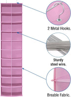 coastal rose Hanging Shoe Organizer for Closet, 20 Sections Hanging Closet Organizers and Storage Shelves, Space Saving Shoe Storage Rack Holder, Pink, 12''W×12''Dx 50''H