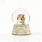 Large DIY Photo Frame Snow Globe with Double Sided Photo Insert, 5.5Inch Height Snow Globe with Liquid Resin Base, Christmas Thanksgiving Family Friends Gift, Desktop Tabletop Decoration
