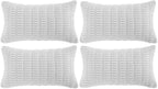 Fancy Homi 4 Packs Decorative Throw Pillow Covers for Living Room Couch Bed, Modern Farmhouse Boho Home Décor Accent Cushion Case, 24" x 16", White