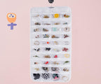 Bloss Hanging Jewelry Organizer With 80 Pockets Double-Side Dating Gifts Jewelry Storage Hanger For Accessories Jewelry Earring Holder Storage for Closet,Wall, Door, Travel-White