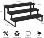 YINMIT Wooden Display Riser Stand, Tiered Perfume and Cologne Organizer Stand, 3 Tier Spice Rack Organizer, Rustic Display Shelf for Candles (3 Tier,2Pack,Black)
