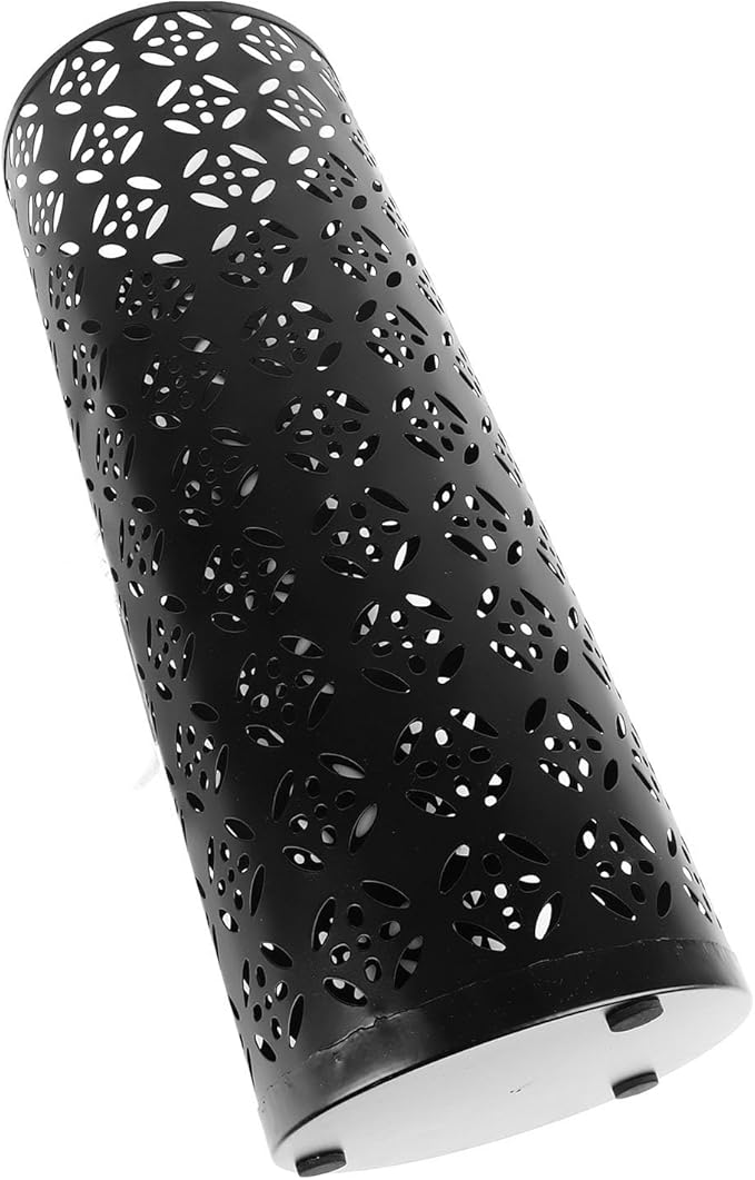 Zerodis Large Round Hollow Design Metal Umbrella Holder, Stylish Gold Finish Steel Umbrella Stand for Entryway, Home Office, and Outdoor Use (M)