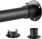 Closet Rod - 17-100 Inches, 1.3 Inch Diameter Heavy Duty Closet Rods Extender Hanging - Metal Matte Black Adjustable Clothes Hanging Bar, for Closet, Bathroom, Windows
