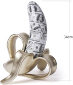 Banana Statue Abstract Sculpture Decor Modern Gift Table Centerpiece Figurine for Home Room Office Polyresin 13.4 Inch