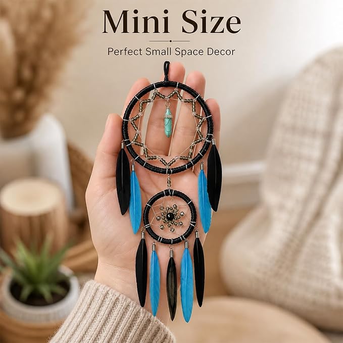 Dream Catchers Blue for Adults Boho Room Décor Dreamcatcher Small Bedroom Wall Hanging for Kids Girls Boys