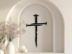 RESACO Wall Cross Jesus Crosses Wall Decor Religious Metal Wall Art Minimalist Decorations for Church Home Office Baptism Decor Gift for a Christian