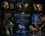 ICE Armor 3.25" H Blue Dragon Snow Globe Statue Fantasy Decoration Figurine