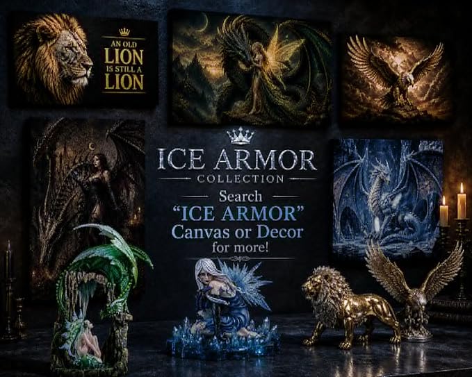 ICE Armor 3.25" H Blue Dragon Snow Globe Statue Fantasy Decoration Figurine