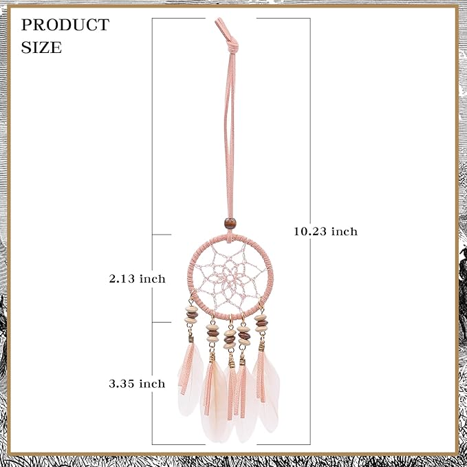 Mini Dream Catcher 6pcs Set - Car Interior Rearview Mirror Dangle Bag Pendant Charm 1.2" Diameter and 9" Long (Diameter 2.1“ 6pcs)