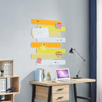 Vuzvuv 8 pcs Bulletin Board Bar Strips with 50 Pushpins，Self Adhesive Cork Board for Wall，Felt Pin Board for School，Office Decor(Yellow White)