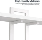 HOOBRO Floating Shelves, 15 Inch Wall Shelf Set of 2, Wall Mounted Storage Shelves 2-Tier, Hanging Bathroom Shelves, for Living Room, Bedroom, Bathroom, Kitchen, White WW32BJ01